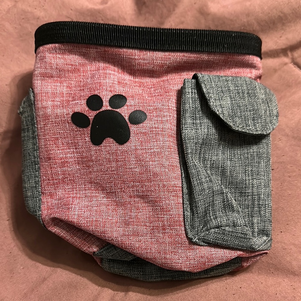 Pink and Gray Dog Treat Pouch